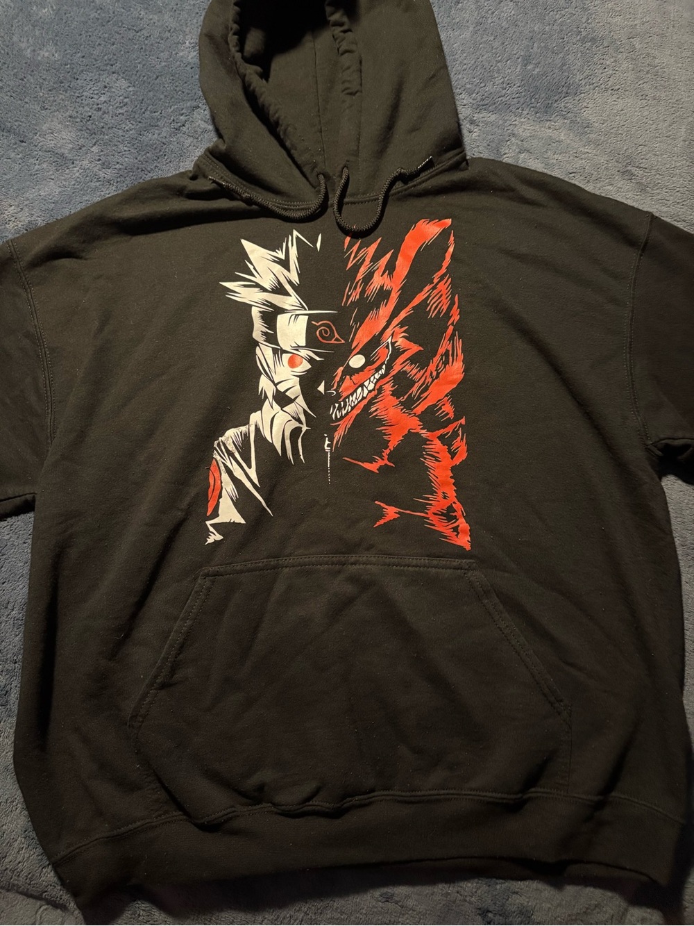 Gildan Black Hoodie with White Label